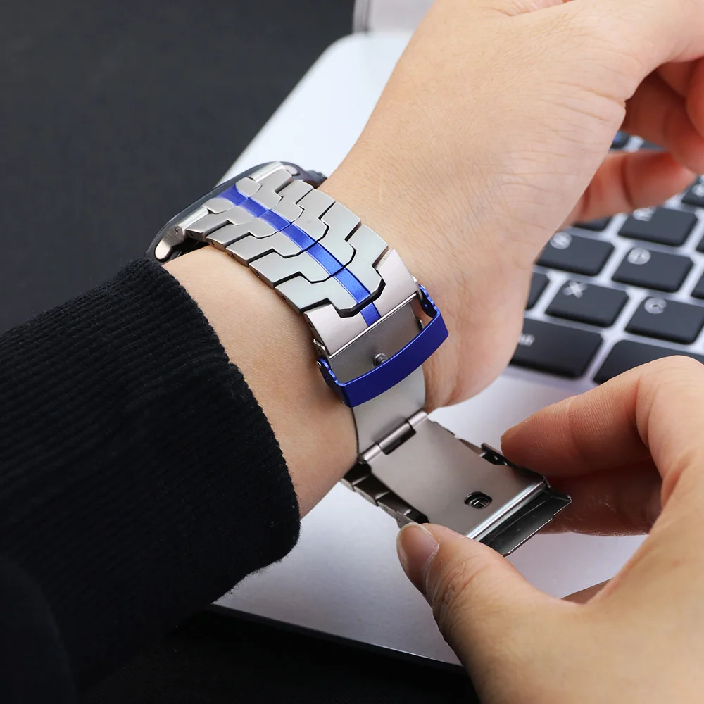 Luxury Men's Stainless Steel Watchband - Business Metal Strap