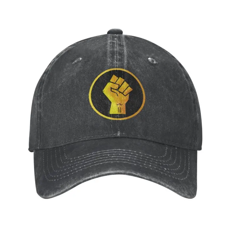 

Fashion Unisex Cotton Gold Black Fist Baseball Cap Adult Adjustable Dad Hat Women Men Hip Hop