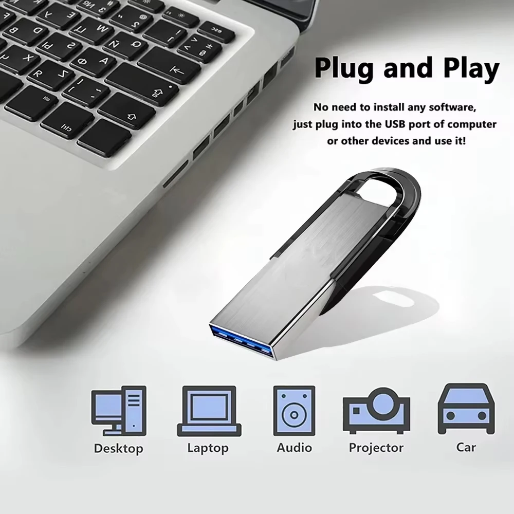 2TB USB 3.0 Flash Drives High Speed Metal Pendrive 1TB 512GB 256GB Pen Drives USB Memory Stick For Car Phone Computer PS5