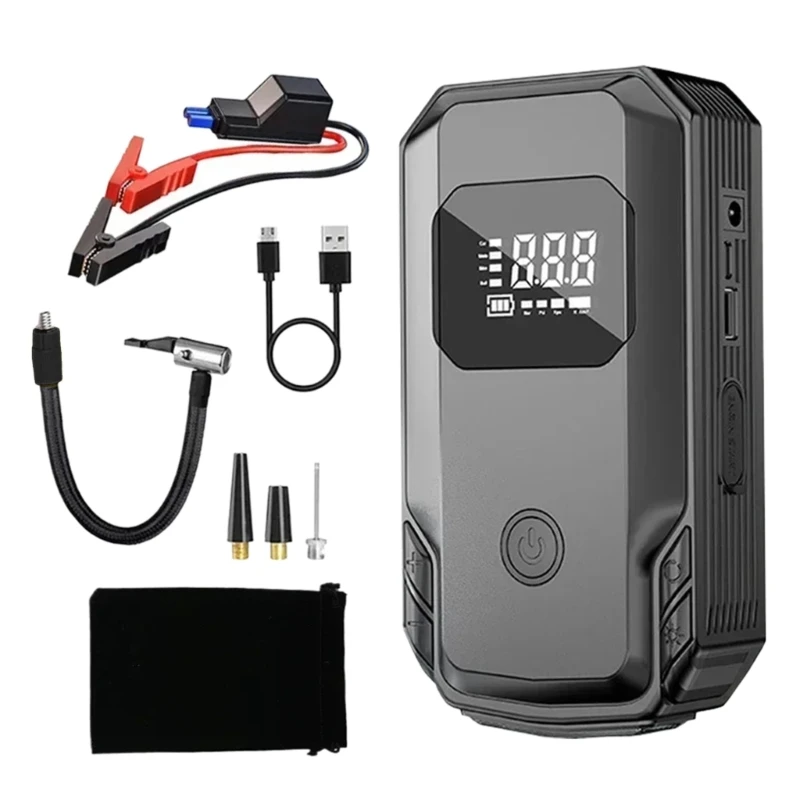 Car Emergency with Tire Inflator Tool Car Tire & Jump Starter