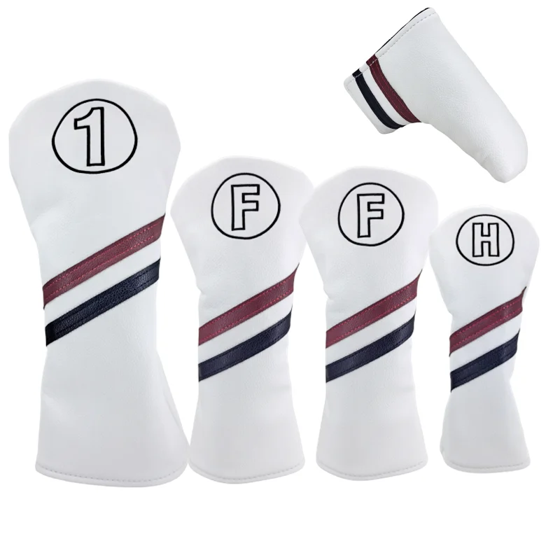 

Golf Club #1 #3 #5 Wood Head covers Driver Fairway Woods Cover PU Leather Putter Headcover