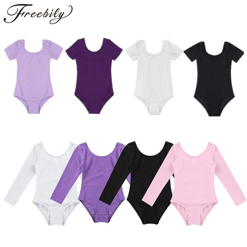 

Kids Girls Ballet Dance Leotard Stretchy solid color Gymnastic yoga Bodysuit Ballerina Dancewear Dancing class training Costume