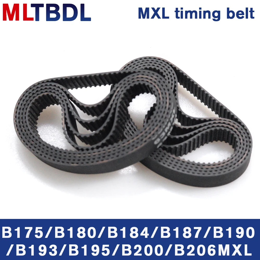 

5/10pcs MXL Timing belt B175 B180 B184 B187 B190 B193 B195 B200 B206 Width 6/10/15mm Closed Loop rubber Synchronous belt 144MXL