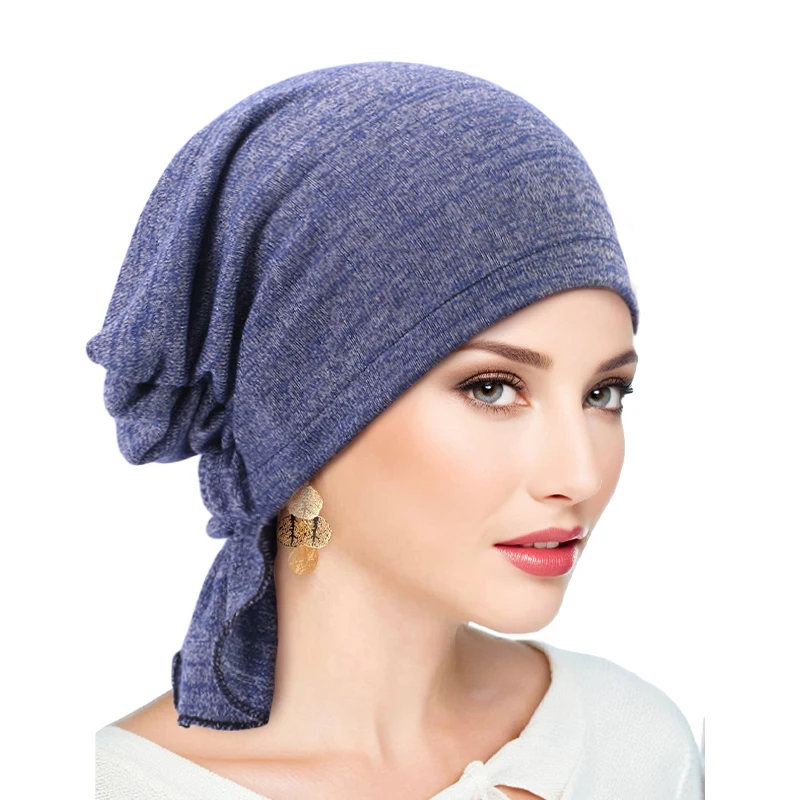 Neue muslimische Turban-Kopftücher für Damen, atmungsaktive Bandana-Kopftücher, vorgebundene Turban-Hüte, Kopfbedeckungen, Chemo-Mützen, Bonnet-Kappen