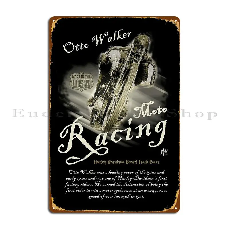 Moto Racer Vintage Metal Signs Designer Retro Wall Decor Garage Garage Tin Sign Poster