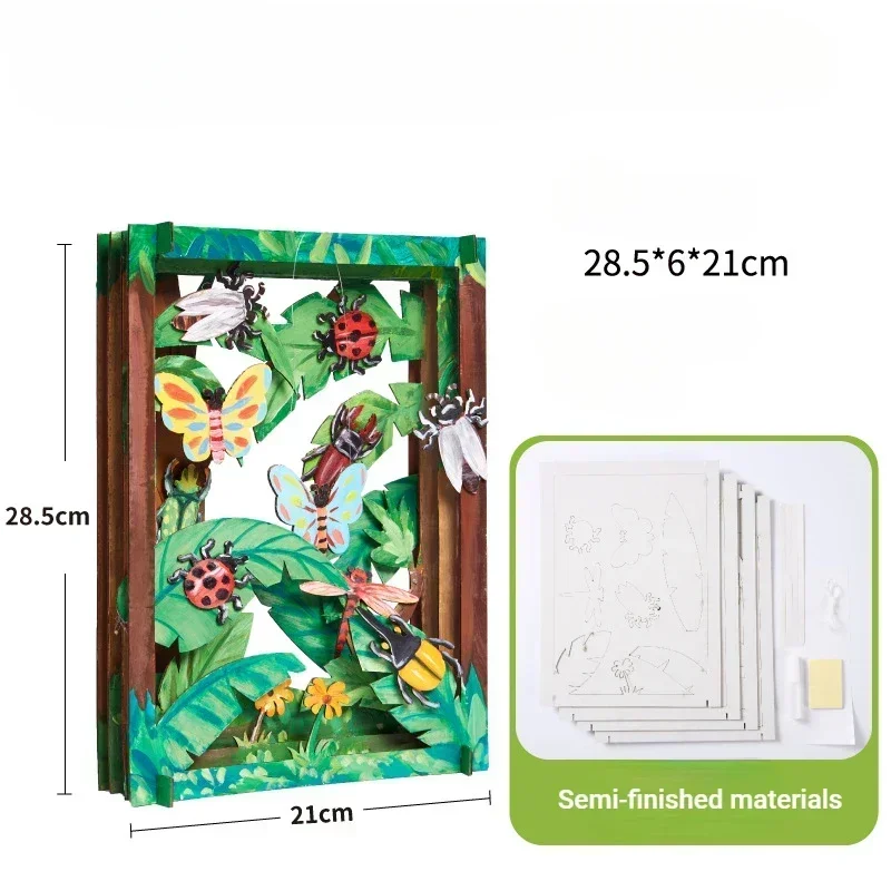 1Set Assemble Craft for Children Science Handmade Kids Drawing Coloring Painting Craft Kits Educational Creativity Book Set
