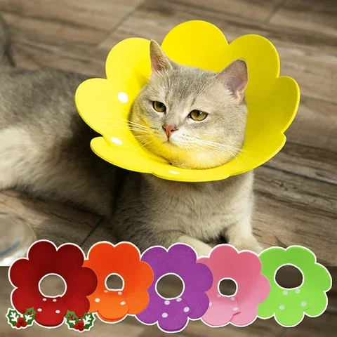 

Adjustable Pet Elizabeth Collar Neck Cone Recovery Felt Protective Collar Anti-bite Cats Dogs Medical Wound Healing Accessory