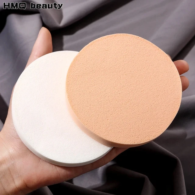 6/2Pcs Facial Powder Foundation Puff Round Shape Portable Soft Cosmetic Puff Makeup Foundation Sponge Wet Dry Use Beauty Tools