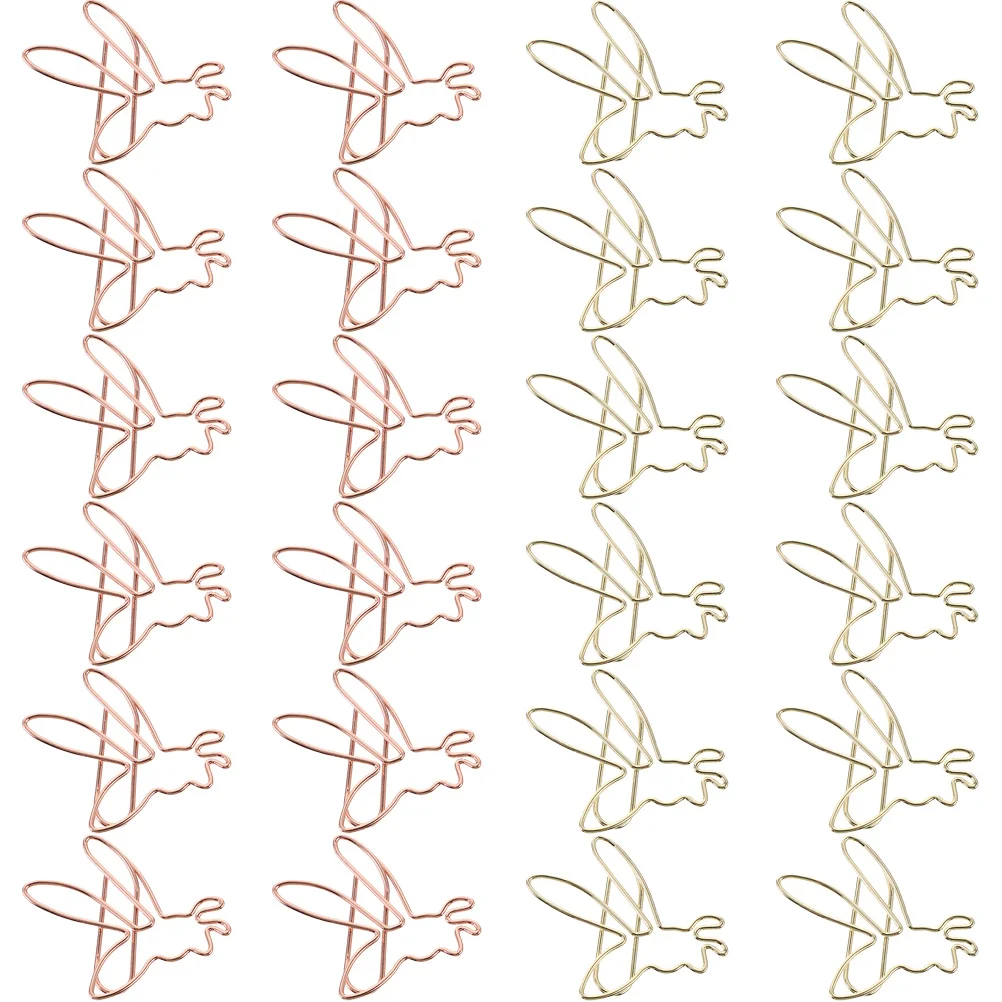 

24 Pcs Office File Clips Paper Paperclips Bee Shaped Bookmarks Tiny Animal Cute Cartoon Small