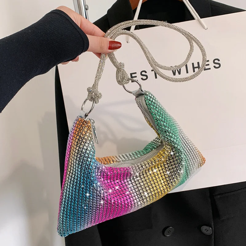 Fashion Tote Bags for Women 2024 New Color Diamond Large Evening Shoulder Bag Woman Party High Quality Luxury Designer Handbag