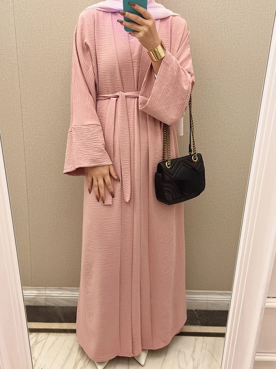 

Dubai Arab Muslim Dress Women Abayas Tassel Lace-up Hijab Maxi Abaya Islam Turkey Kimono Moroccan Kaftan Robe Islamic Clothing