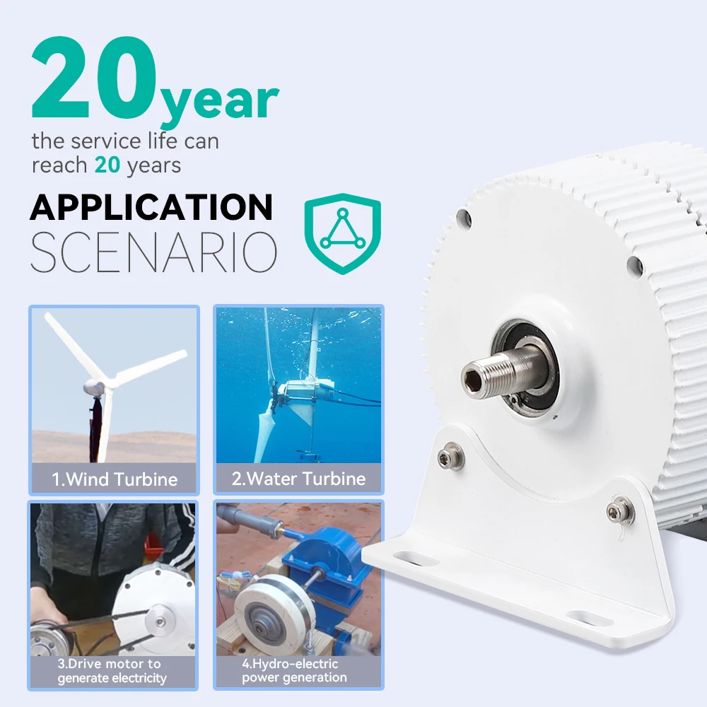 2KW 2000W 5000W Electric Generator Windmills Water Turbine Gearless Permanent Magnet Generators Power 12V 24V 48V For Home Use
