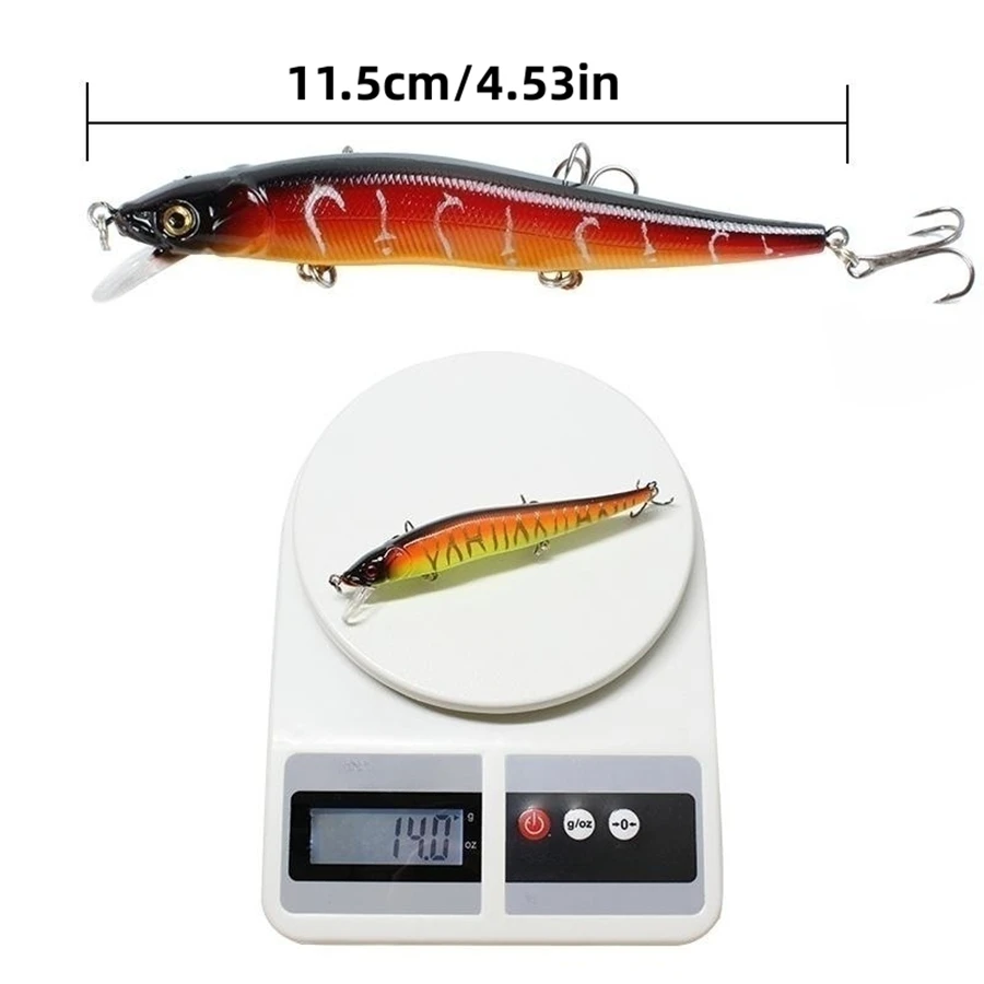 1 Pcs  ̳ 11.5cm/14g ̳ ũũƮ Wobblers 3D   ΰ ̳ ũ ׾ ̳  ̳  Pesca