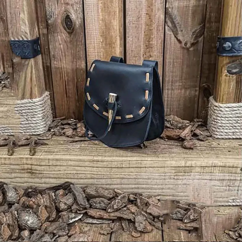 1X středověký kůže renesance pás brašna valuta pouch měšec steampunk cosplais evropský retro mobilní  náprsní taška