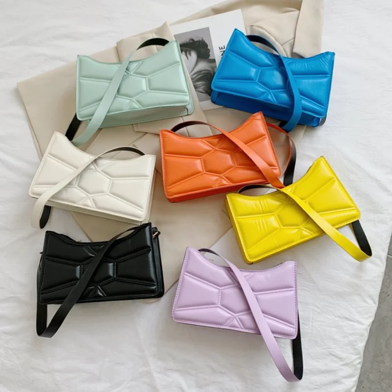 Spring Autumn Women Small Square Bags 2022 Fashion New Shoulder Bag Popular Women Ruched Vintage Handbag