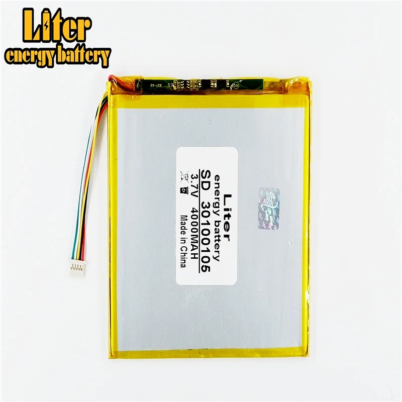 Rechargeable Battery 5 thread 3.7 lithium polymer battery 30100105 3.7V 4000MAH 32100106 vi8 mobile power DIY tablet computer 27103107