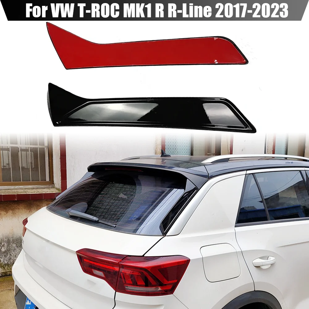 Для Volkswagen VW T-ROC SUV A11 MK1 R-Line TSI TDI 2017-2023, задний боковой спойлер, крыло, глянцевый черный утюжок, сплиттер