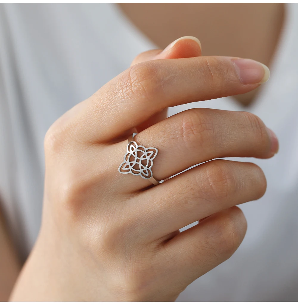 zeit Hexenknoten Verstellbare Ringe Männer Frauen Edelstahl Hexerei Wicca Fingerringe Amulett Schmuck Geschenk ﻿ – Detail 26