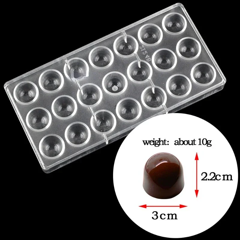 Belgian Style Chocolate Mold Round Bullet Head Creative DIY Baking Mold Kitchen Tools PE Hard Plastic