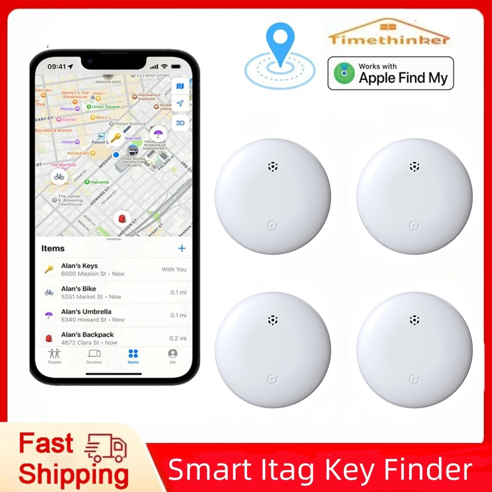Timethinker Bluetooth GPS Tracker Airtag Smart Tag locator Work with Apple Find My APP ITag Anti Lost Key Pet Finder for IOS