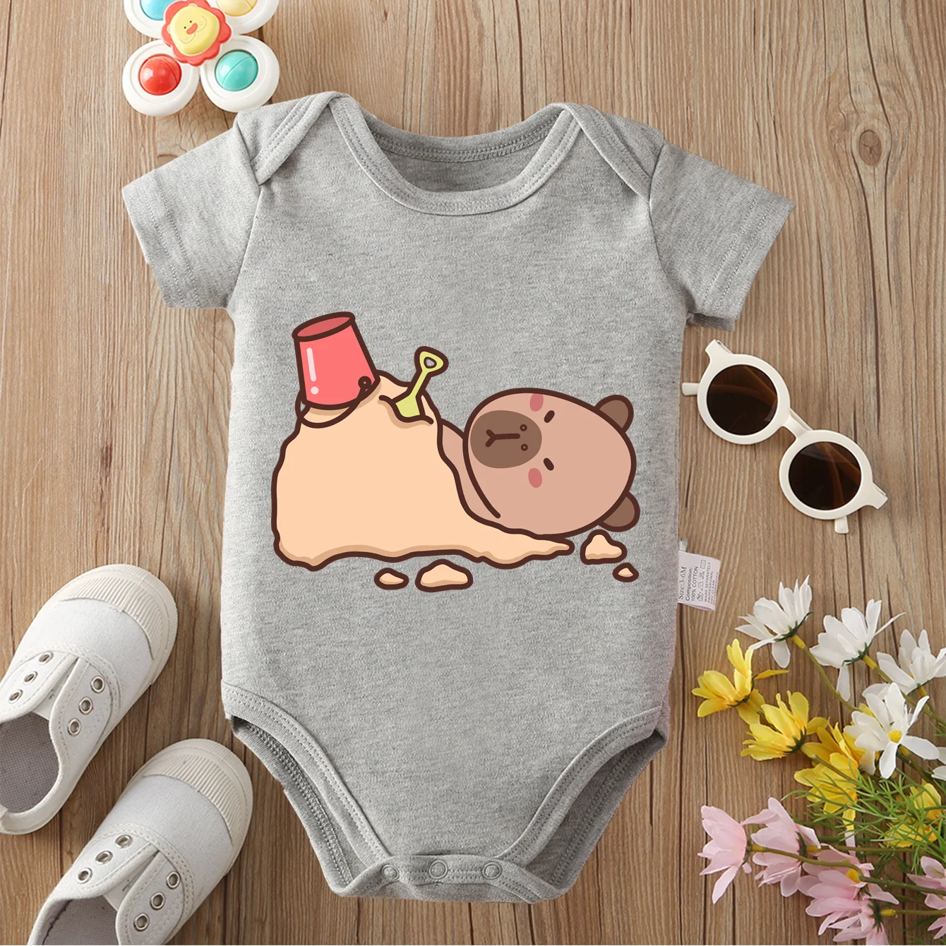 Adorable Capybara 100% Cotton Baby Bodysuit - Perfect Gift