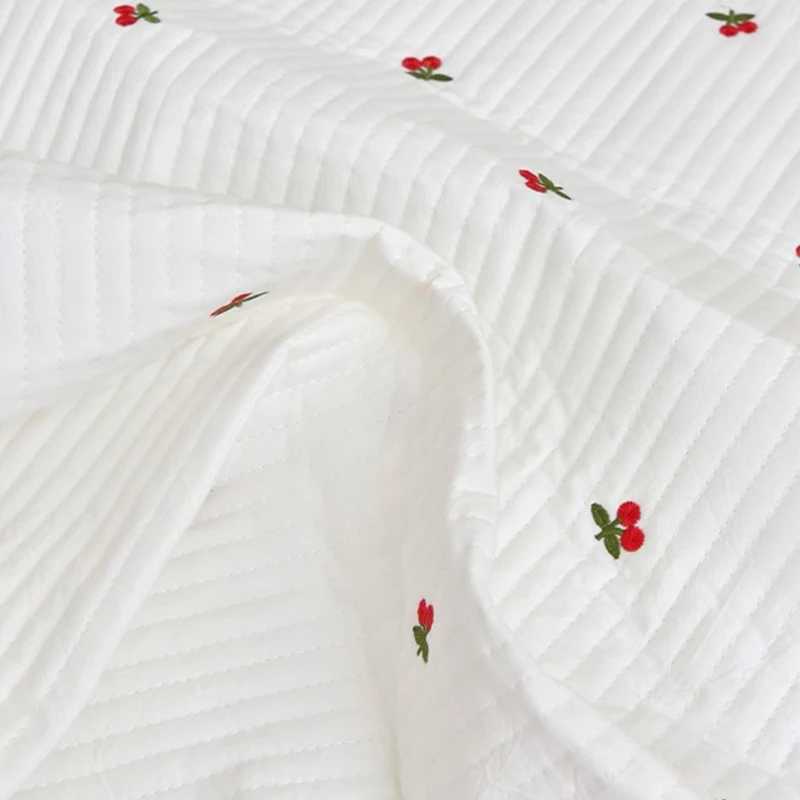 Baby Fitted Crib Sheet Quilted Embroidered Cotton Sheet for Standard Baby Crib and Mattress Nursery Bedding
