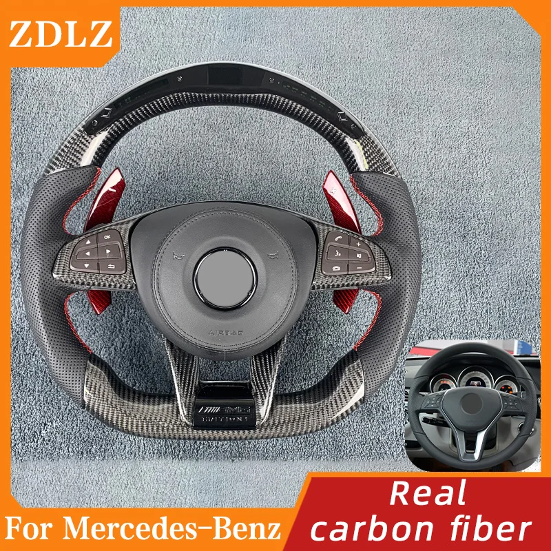 

FOR Mercedes Benz W203 W176 W205 W204 W213 AMG CLA GLC GLB GLS GLE 2016 2017 2018 Steering Wheel Carbon Fiber LED Display