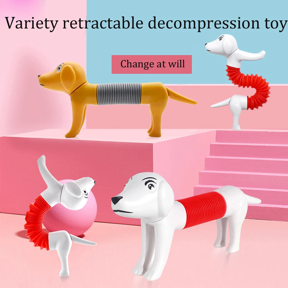 

2022 Color stretched plastic tube bellows expansion tube exhaust decompression decompression ADHD toy gift long soft