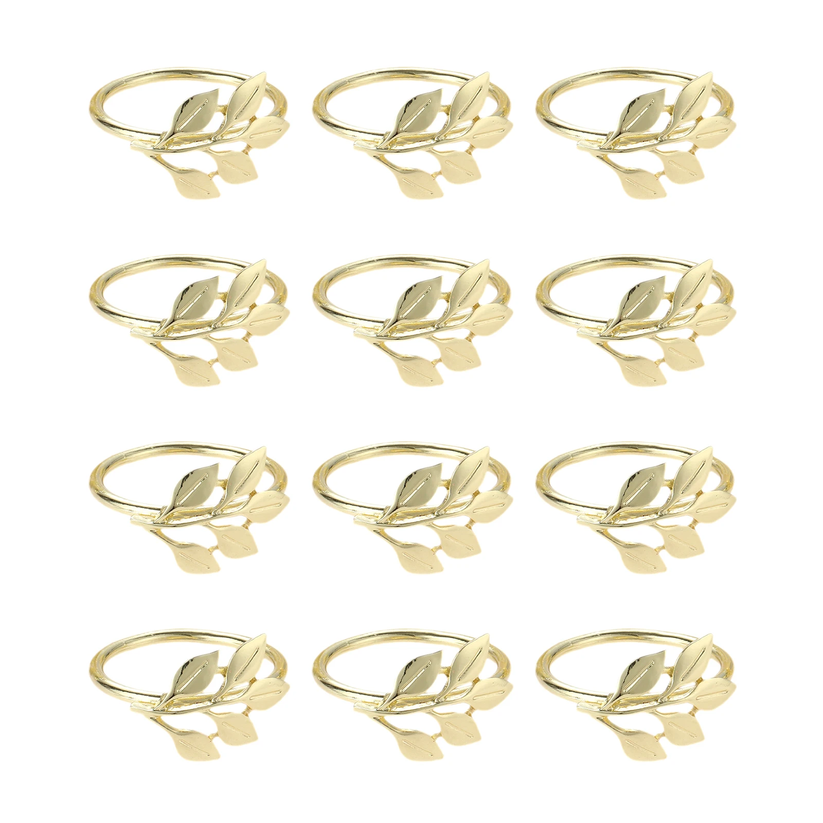12pcs/lot Gold Leaf Metal Spiral Napkin Rings Napkin Holders Buckles for Valentines Day Wedding Dinner Party Table Decorations