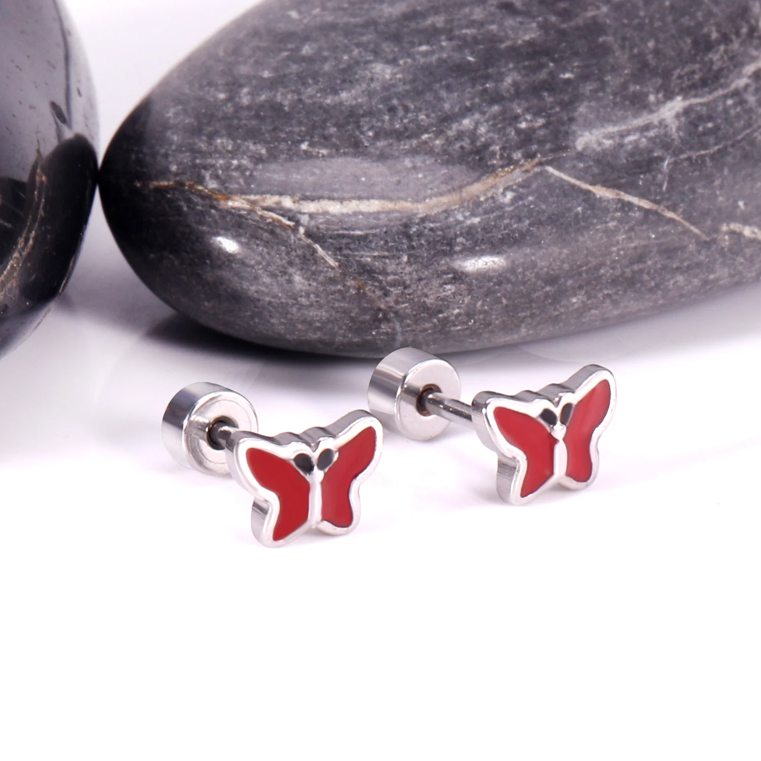 LUXUKISSKIDS Jewellery 12Pairs/Lots Cute Colorful Butterfly Girl Kids Earrings Set Screw Earring For Women Ears Jewelry Brincos