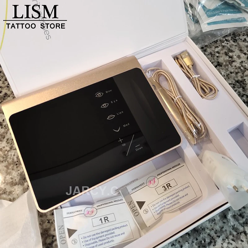 Digital Permanent Makeup Tattoo Machine Kit Set Professional Tattoo Device Kit Siwss Motor Supply Eyebrow Lip tattoo kit tattoo supplies