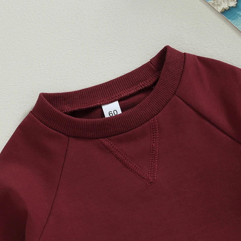2023-07-19 Lioraitiin 0-24M Infant Baby Girls Boys Sweatshirts Bodysuit Solid Crew Neck Long Sleeve Jumpsuits Fall Clothes 4
