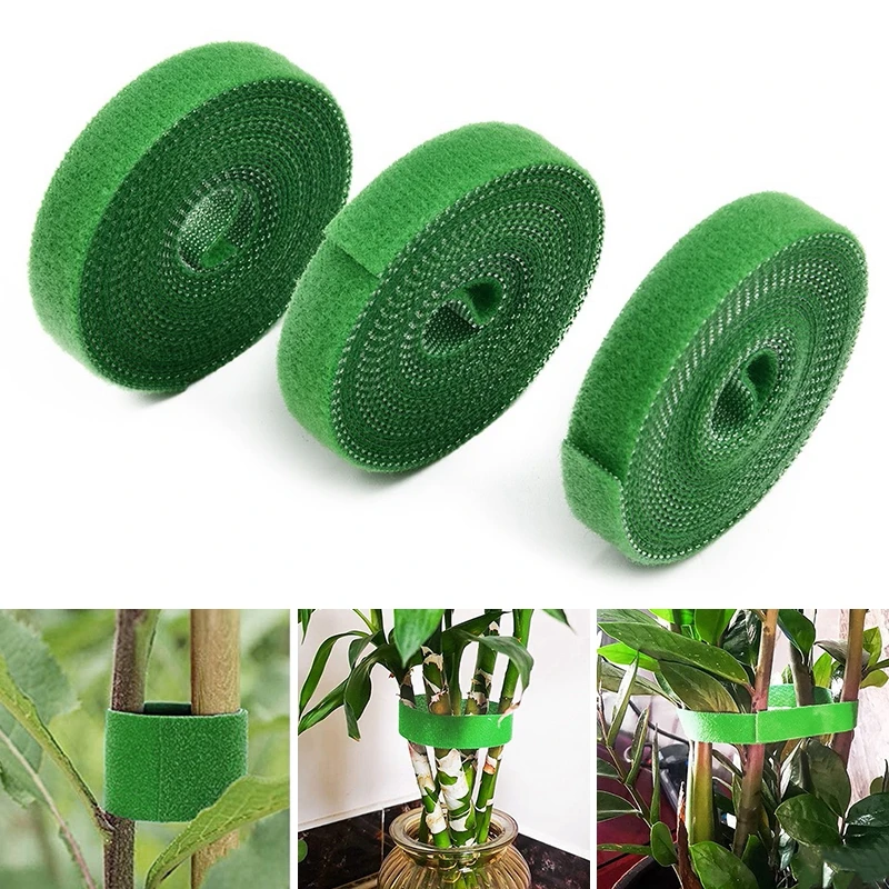 Plant Ties Nylon Tie Plant Bandage Garden Shape Tape Hook Loop Bamboo Cane Wrap Support Garden Accessories 3pcs 2m plant ties