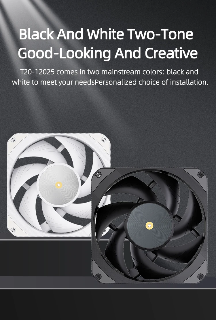 T20 120mm 4Pin PWM Silent Fan, High-Performance 2500RPM Low Noise Cooling Fans f