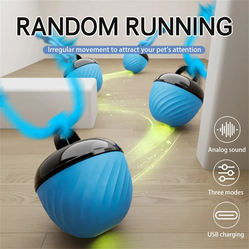 Interactive Pet Toy Automatic Ball with Rechargeable Tail