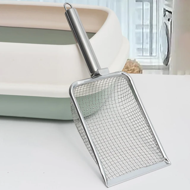 Stainless Steel Mesh Cat Litter Scoop Durable Litter Cleaner Corner Shovel Litter Shovel Pet Cleaning Tool Cat Supplies 2