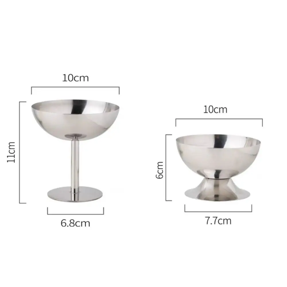Stainless Steel Cup Anti-fall Multi-purpose Smooth Surface Anti-rust Ice Cream Cup Goblet Bar Supplies Salad Bowl Cocktail