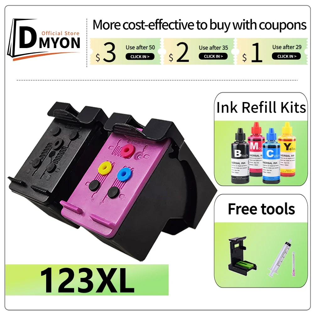 

Картридж для принтера HP 123 XL Officejet 3830 3831 3832 3833 3834 4650 4652 4654 4655 4656 4657