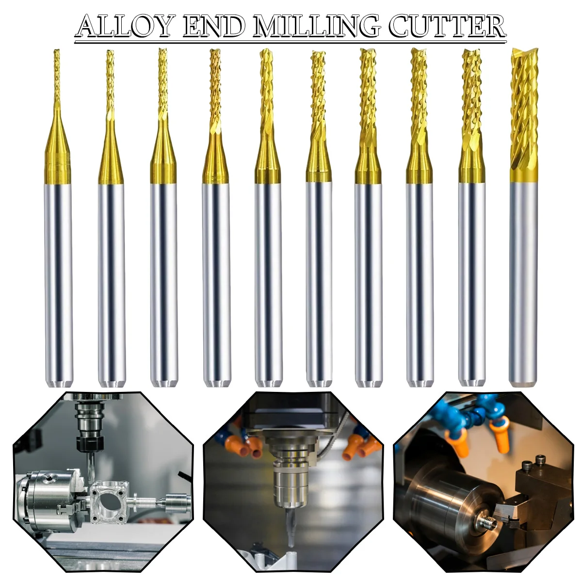 

10 Pcs Tungsten Carbide Coated Taper Ball Nose Bit Milling Cutter Router Bits Wood Cutters For Metal Engraving Bit End Mill