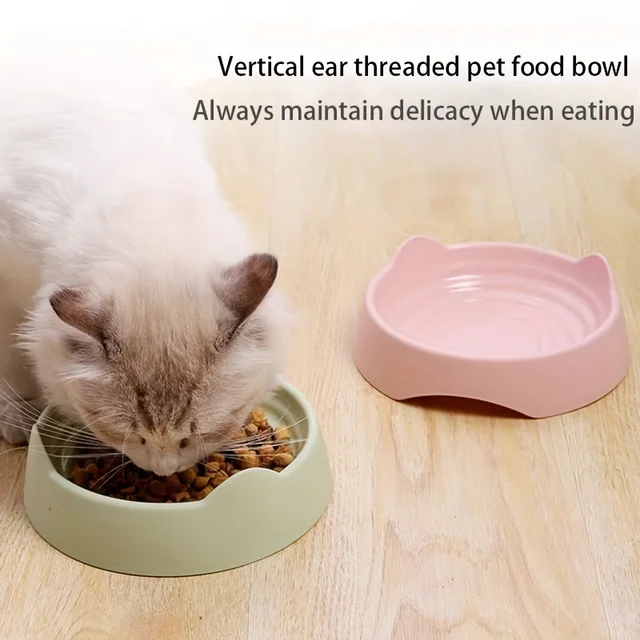 Cat Bowl, Plastic Cat Food Bowl Water Bowls Snack Basin, Pet Feeding Supplies 2