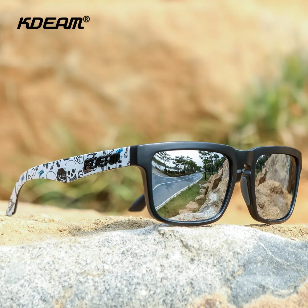 

Silver Mirrored lens Original Brand Sunglasses Polarized Sports eyewear Square Sun Glasses Men UV400 30 Colors KDEAM