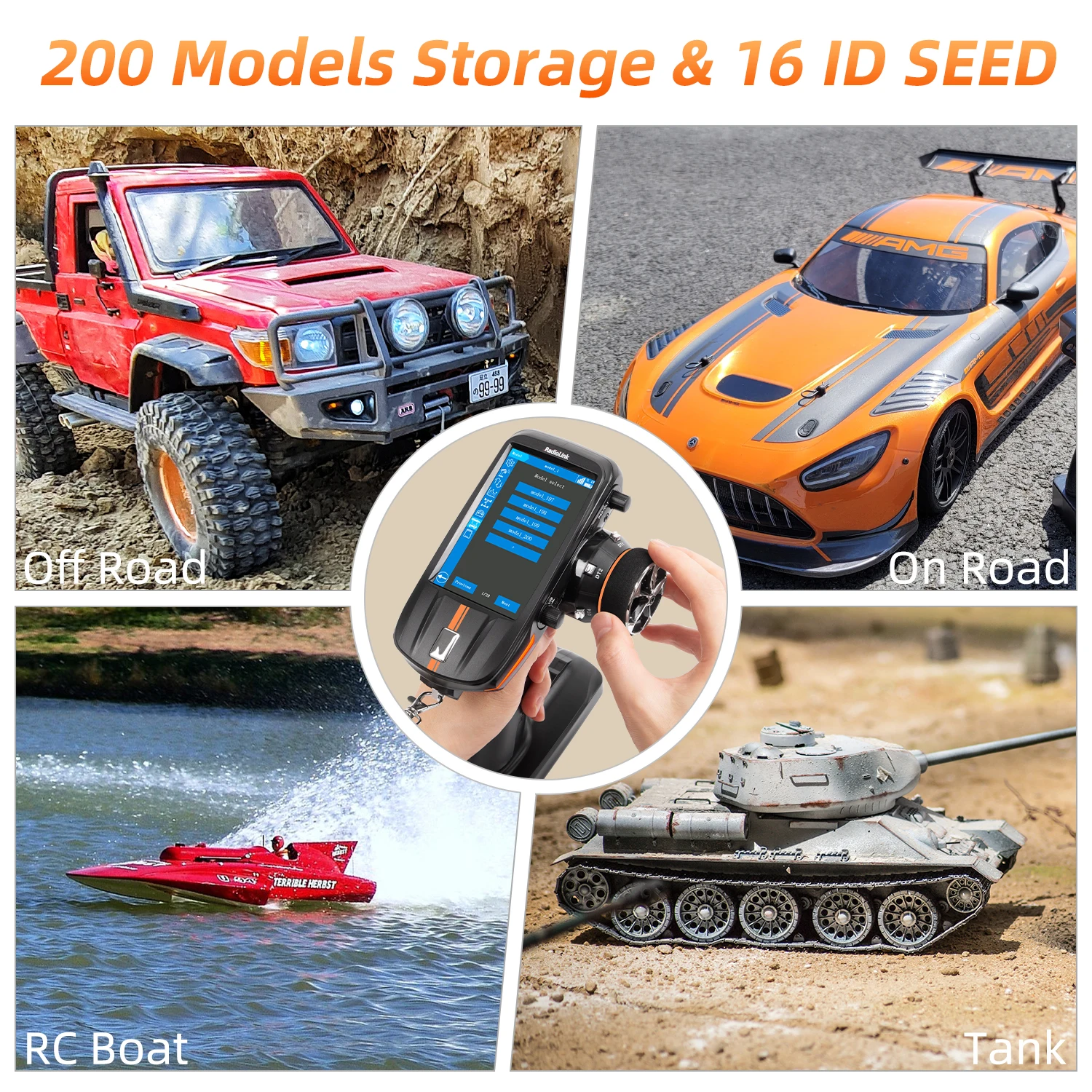 ホビーラジコン RadioLink RC8X Radiolink RC8X 8CH 4.3-Inch Touch Screen LCD Radio Transmitter