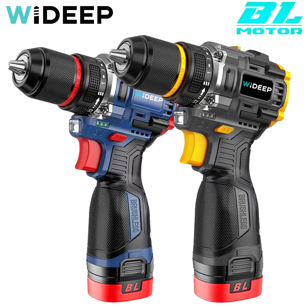 Wideep 70n.m 16.8v sem escova furadeira sem fio mandril de