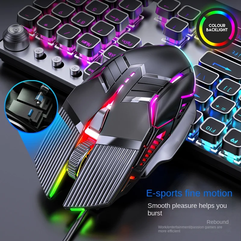 New USB Mouse Computer Wired Mouse Gaming Wired Glow Mute Office Gaming Universal PC Gamer Laptop Accessories gaming mouse wired mouse