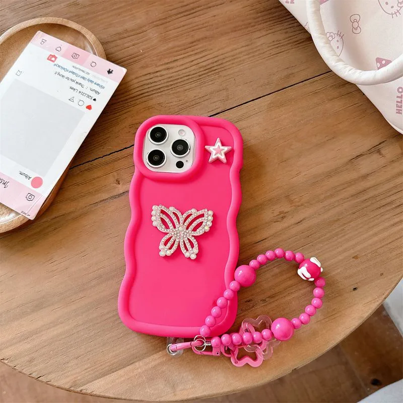 بلينغ فراشة حبل سلسلة جراب هاتف ل انفينيكس الساخن...