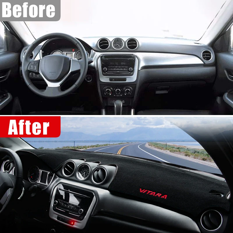 For Suzuki Vitara LY Hybrid 2015 Car Dashboard Cover Mat Sun Shade Pad Instrume Panel Carpets Accessories dashboard cover dashboard rubber pads