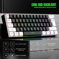 60% wired gaming keyboard, RGB backlight ultra compact mini keyboard, waterproof small compact 61 key keyboard for pc/Mac gamers 5