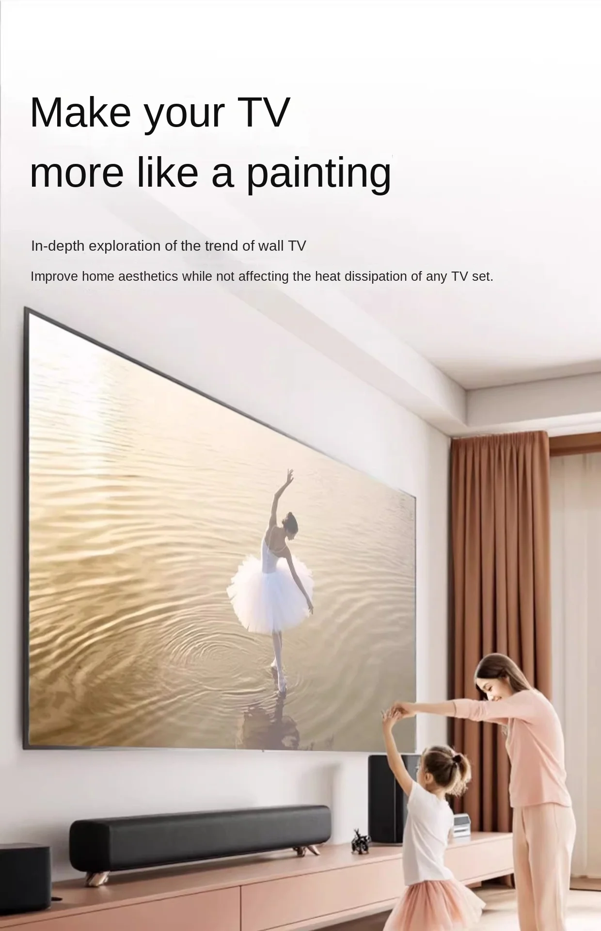 Ultra thin art wallpaper TV Stand For 40-100inch LCD TV Wall Mount Bracket Large