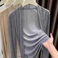 Ice Silk Thin Long Sve Sun Protection oulder awl Women's Spring Summer Outer Small Cannon Knitted Cardigan with Sling ...