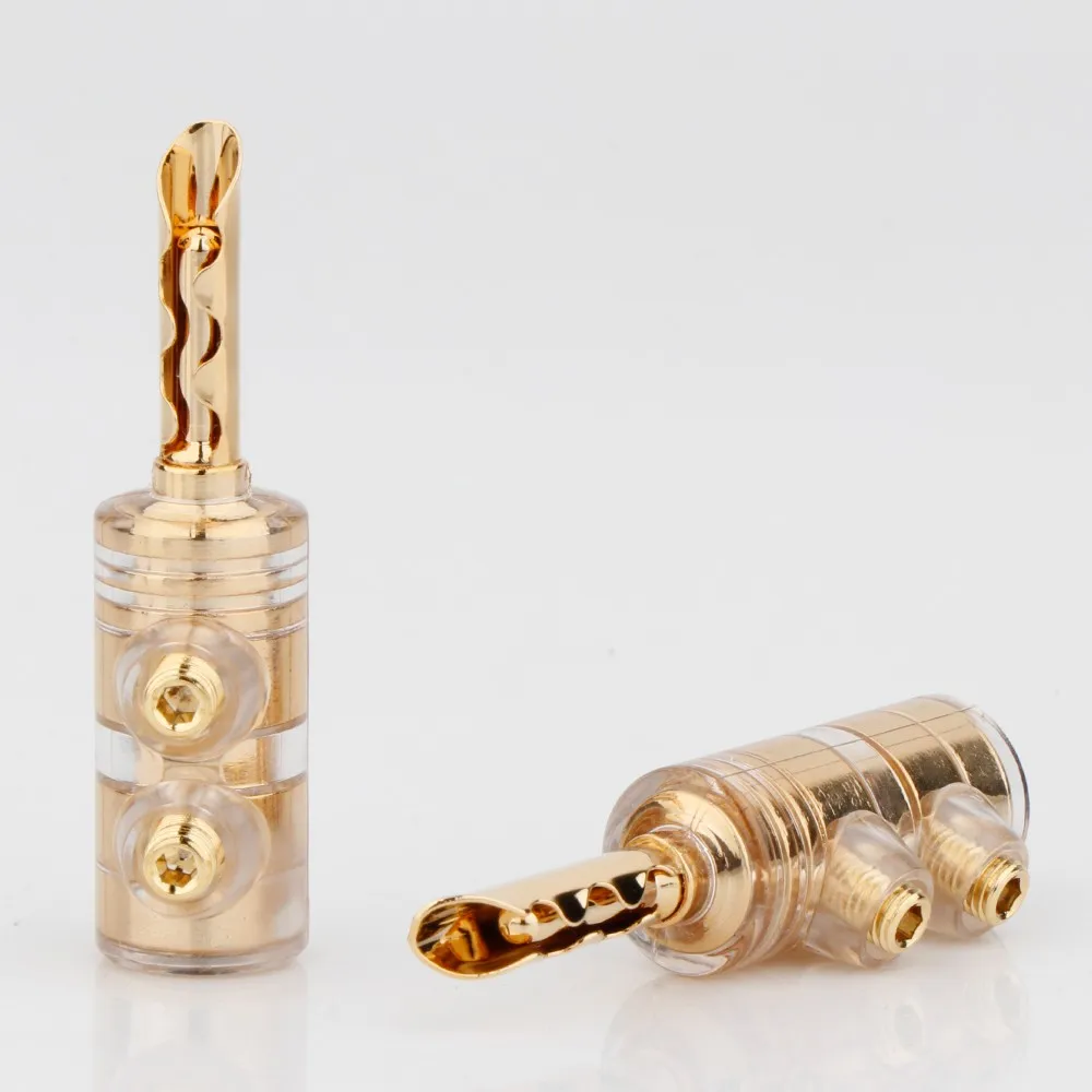 Banhado a Ouro 5mm para Áudio de Alta Banana Conector Plugues Fidelidade Amp cd Player Cabo Alto-falante Ba1475 4 Pçs 24k Bfa - Image 2